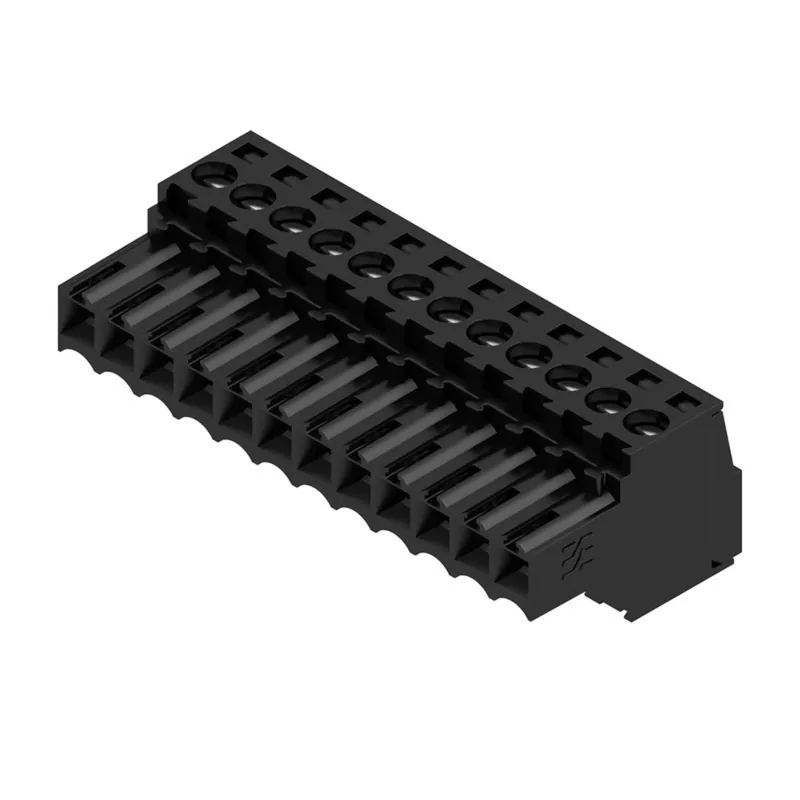 Hot Picks Connector Block, Plug In, 12 Position, Female, 3.5mm, Black