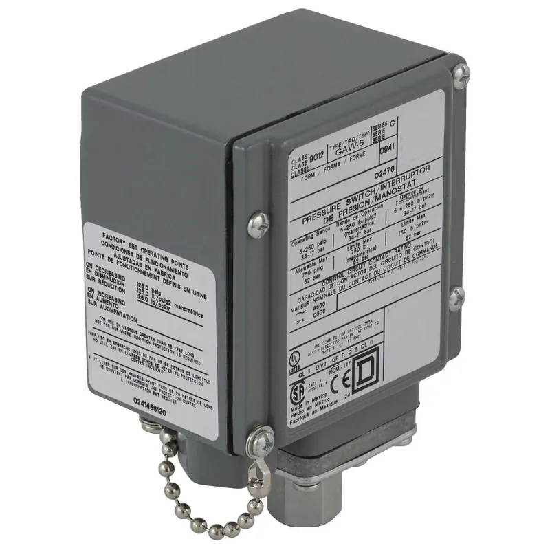 9012G, pressure switch 9012 g, adjustable scale, 2 thresholds, 3.0 to 150 PSIG Fan Favorite