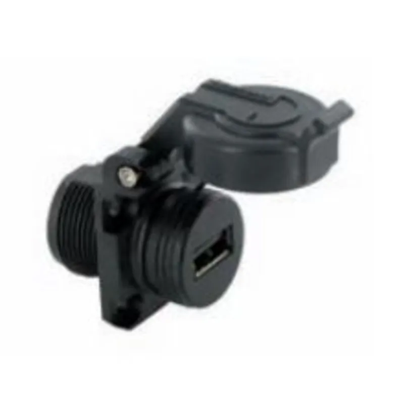 Price Drop USB Connector, Panel Mount, w/Cover, IP54, Square Flange