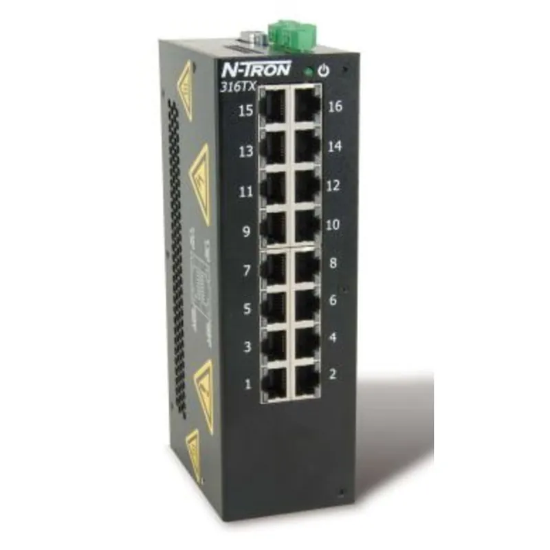 High Quality Ethernet Switch, 16 Port, Unmanaged, 10-30VDC, 10/100BaseTX