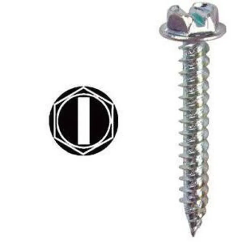 # 10 x 1" Sheet Metal Screw, Hex Washer Head, Slotted, Steel, 100/PK Low Price