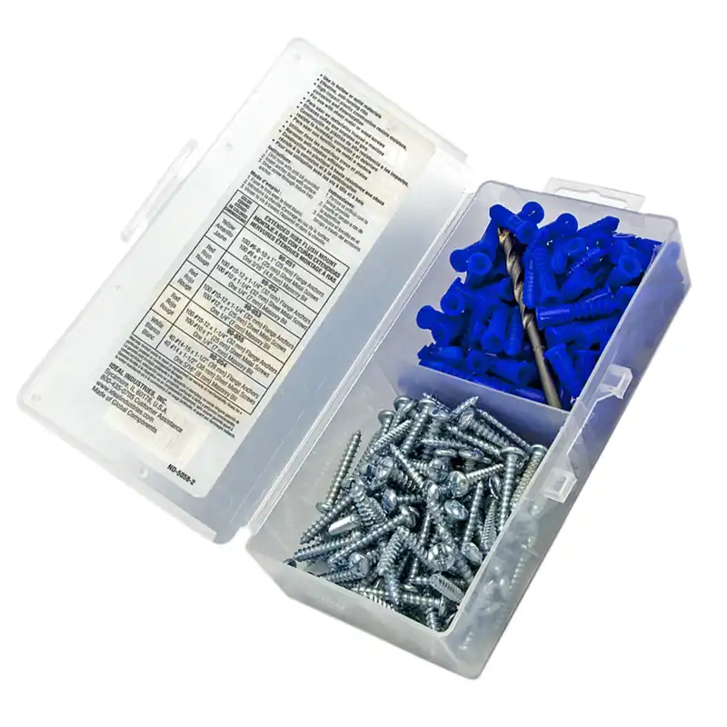 Trusted Brand Flange Anchor Kit, Blue, 10-12, #10 x 1-1/4"Screws