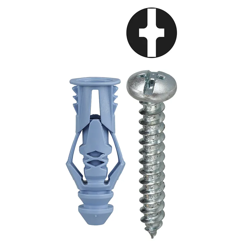 #10 Triple-Grip Anchor Kit, Phillips/Slotted, Blue, 1-1/2" Handmade