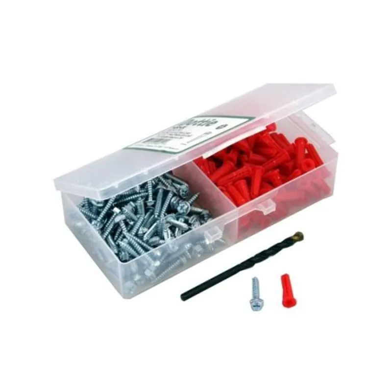 Anchor Kit, Red, #10 x 1 Hex Head Combo Drive Screws Money Back Guarantee