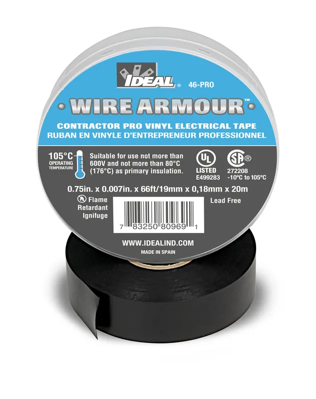 Free Delivery Contractor Pro Electrical Vinyl Tape, 3/4" x 66', Black