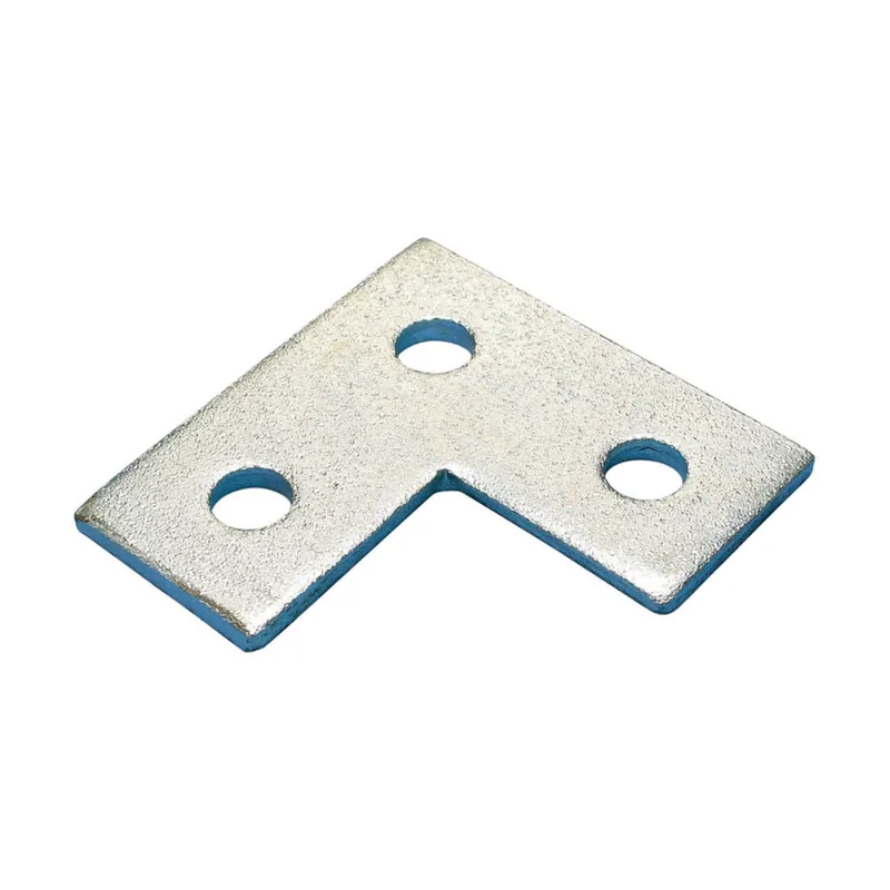 Three Hole Flat Corner Bracket, Steel, EG, 3.5" x 3.5" New Arrival