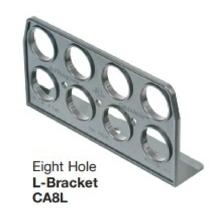 Cable Support L-Bracket, 8 Holes, Black Deal