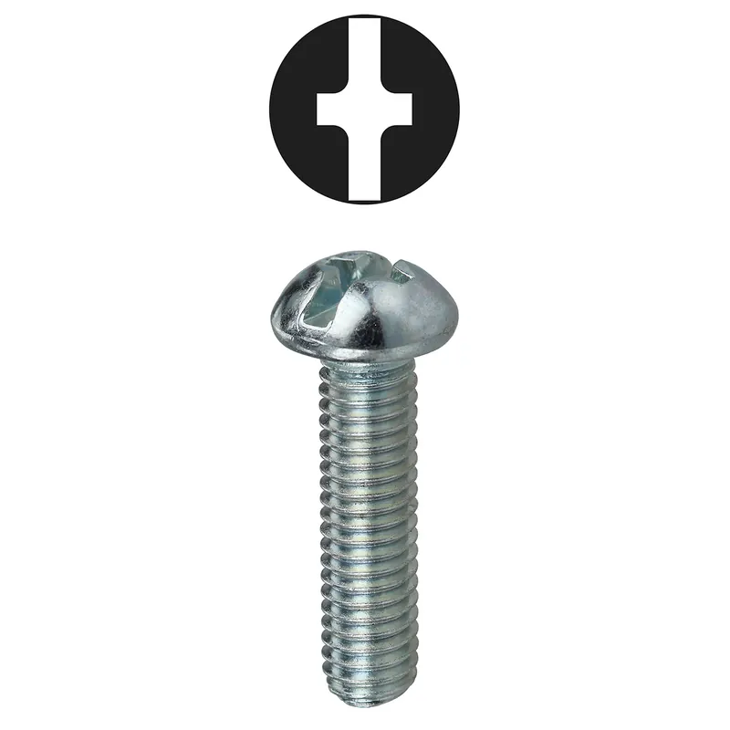 3/8 X 3 ROUND HEAD SLOTTED/PHILLIPS MACHINE ZINC Free Shipping