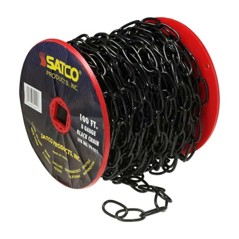 Hot Deal 100' Reel Chain Black 8 Gauge
