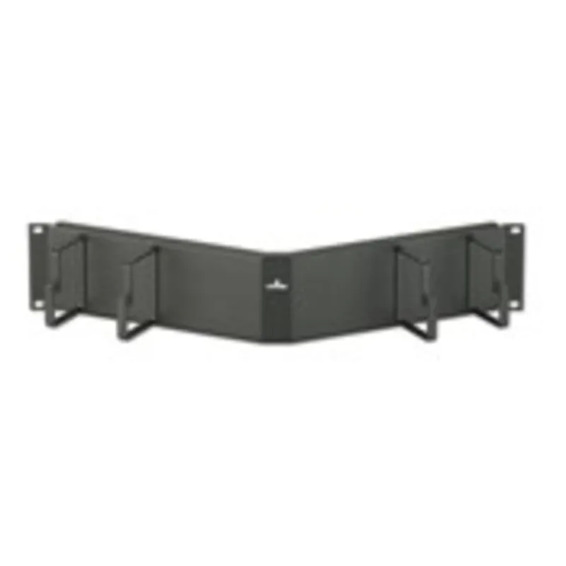 Angled Horizontal Patch Cord Organizer, 1 RU, 2" D-Rings Budget