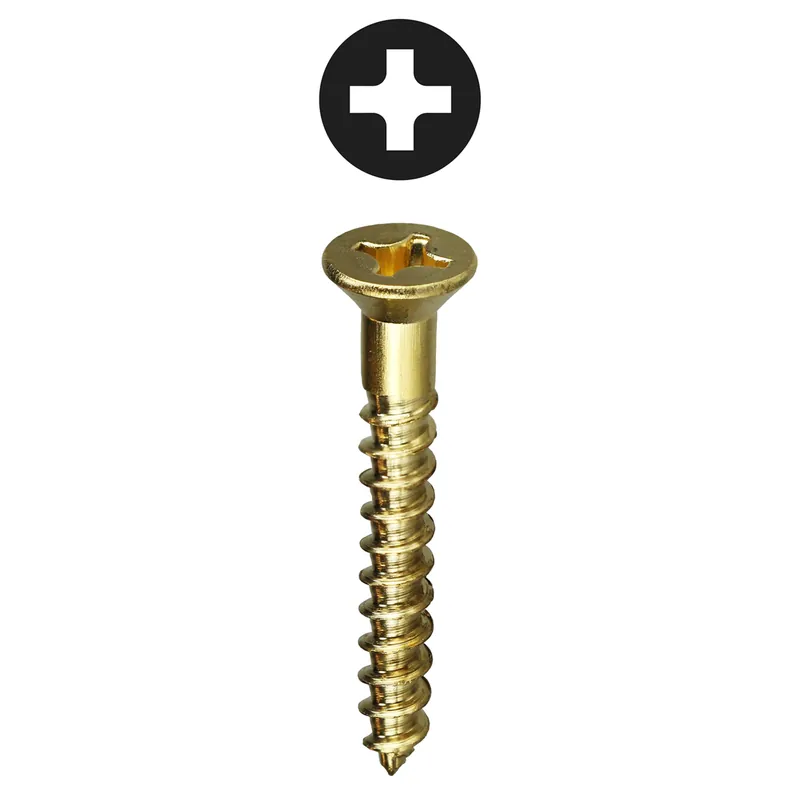 Wood Screw, Brass, Flat Head, #8 x 3/4" Direct From Factory