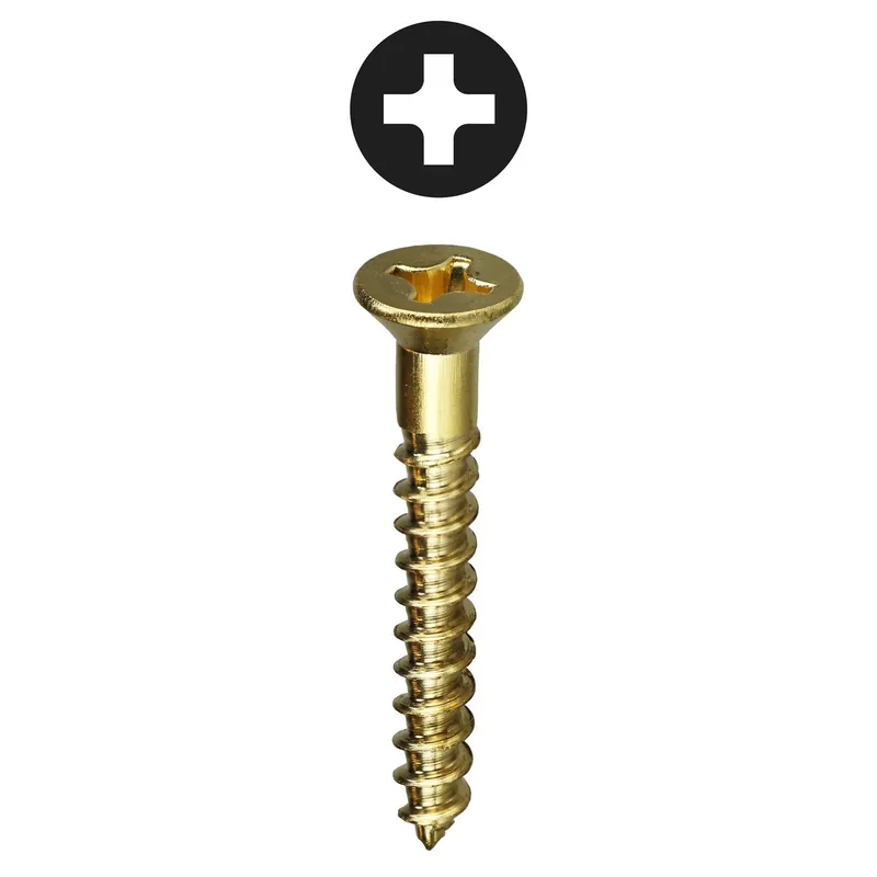 10 X 2-1/2 FLAT HEAD PHILLIPS WOOD SCREWS SOLID BRASS Original