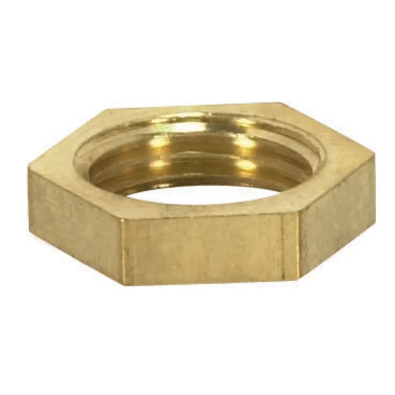 Handmade 1/8" IP Hex Locknut, Brass