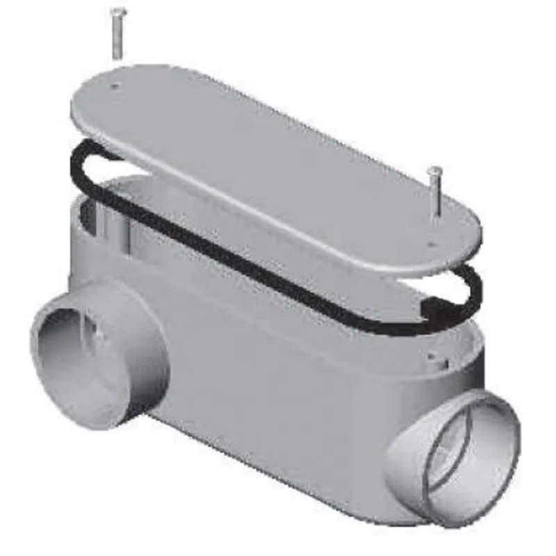 Price Drop Conduit Body, Type: LR, Size: 1", Material: PVC