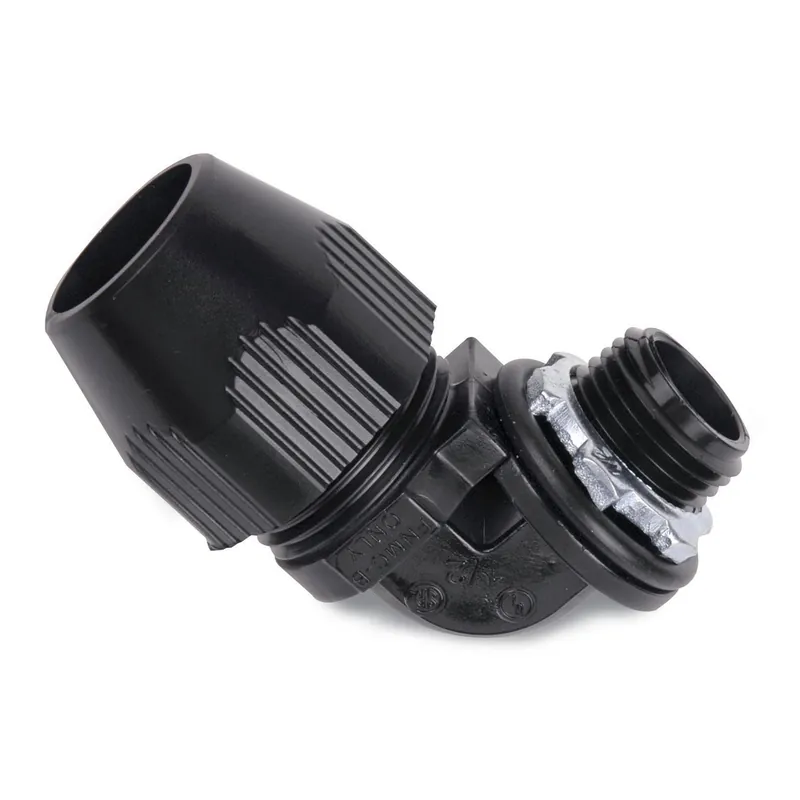 Today Only Liquidtight Connector, 1/2", 90°, Bullet Style, Non-Metallic