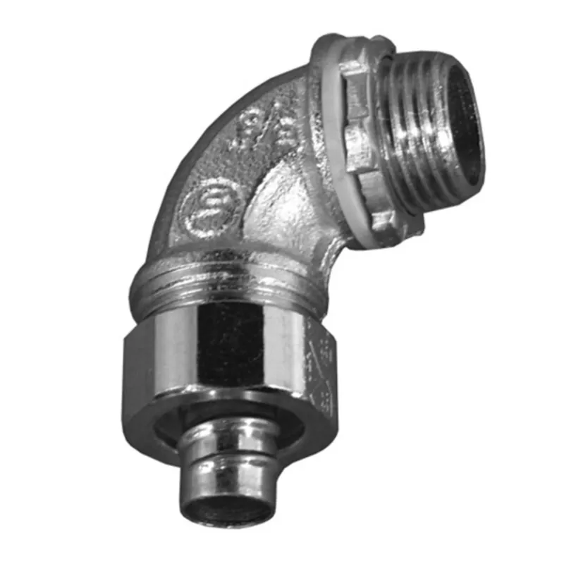 Top Pick Liquidtight Connector, 90 Degree, 1-1/4", Malleable Iron